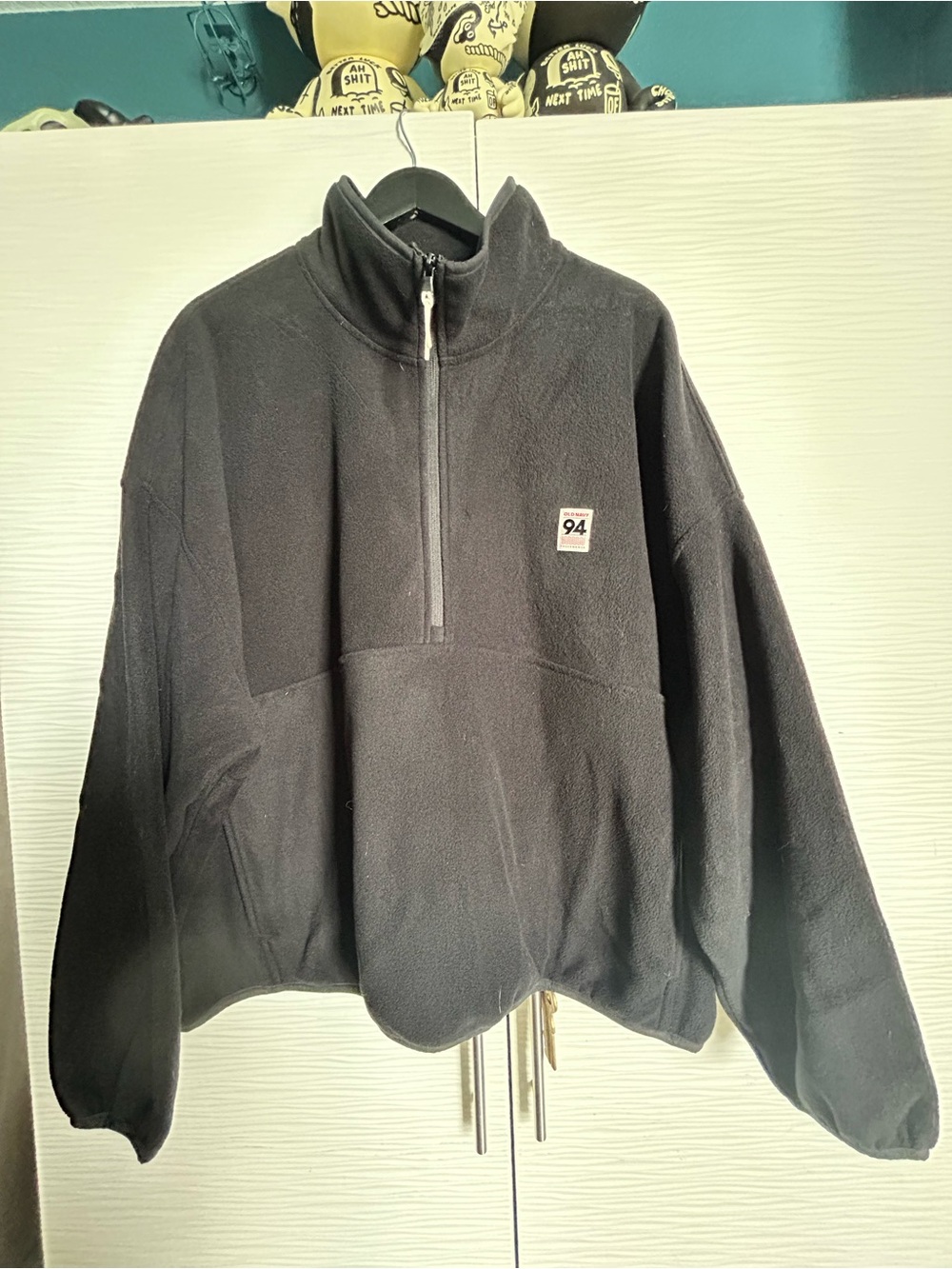 Old Navy Black Women's Quarter-Zip Fleece Sweatshirt